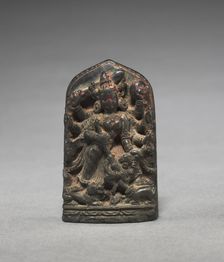 Stele with Durga Figure, 1100s-1200s. Creator: Unknown