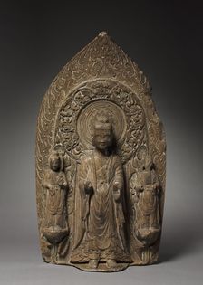 Stele with Sakyamuni and Bodhisattvas, 537. Creator: Unknown
