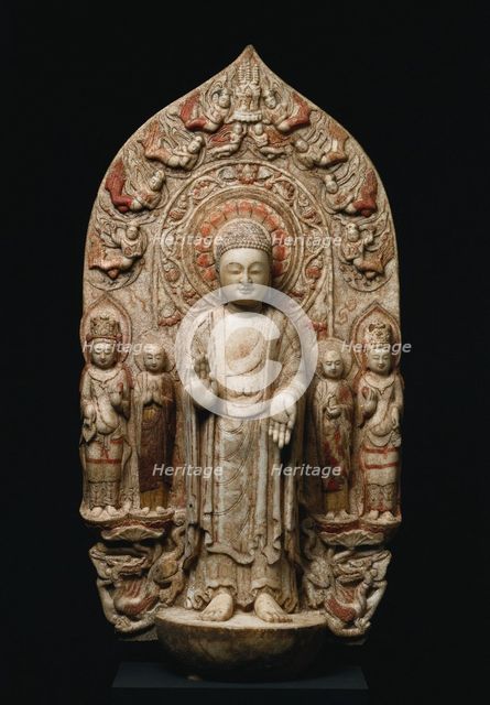 Stele with Shakyamuni and Maitreya, c. 570s. Creator: Unknown.