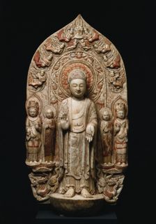 Stele with Shakyamuni and Maitreya, c. 570s. Creator: Unknown