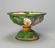 Stem Bowl with Foliate Medallions, Tang dynasty (618-906), first half of 8th century. Creator: Unknown