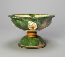 Stem Bowl with Foliate Medallions, Tang dynasty (618-906), first half of 8th century. Creator: Unknown