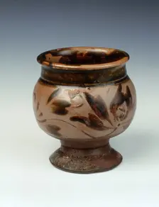 Stemmed bulbous jar with floral design, Southern Song dynasty, 13th century. Creator: Unknown