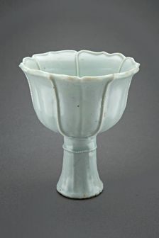 Stemcup with Pearl-Edged Lobes and Central Floret, Yuan dynasty (1271-1368). Creator: Unknown