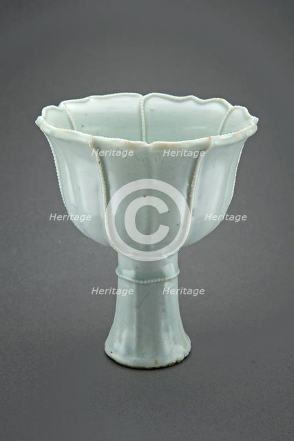 Stemcup with Pearl-Edged Lobes and Central Floret, Yuan dynasty (1271-1368). Creator: Unknown.