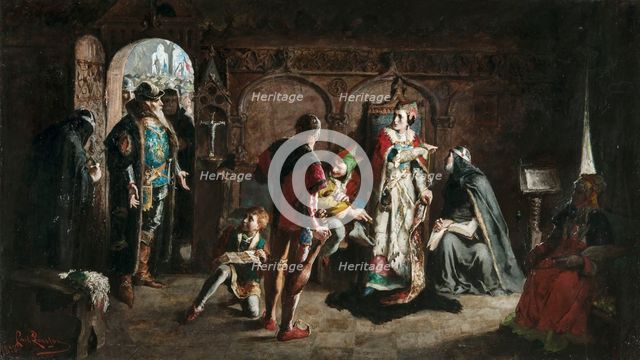Sten Sture the Elder Frees the Captive Danish Queen Christina from the Vadstena Monastery, 1876. Creator: Larsson, Carl (1853-1919).