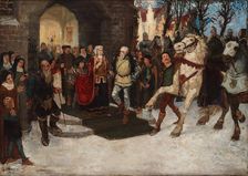 Sten Sture the Elder Frees the Captive Danish Queen Christina from the Vadstena Abbey, 1876. Creator: Birger, Hugo (1854-1887)