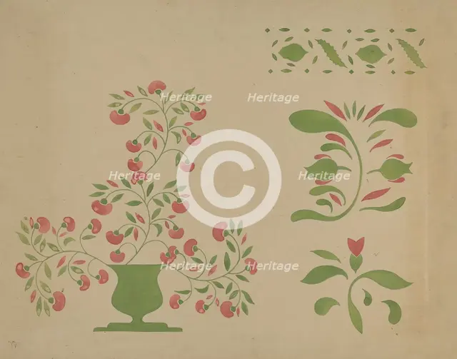 Stencil Wall Decoration, c. 1936. Creator: Ray Holden.