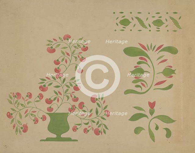 Stencil Wall Decoration, c. 1936. Creator: Ray Holden.