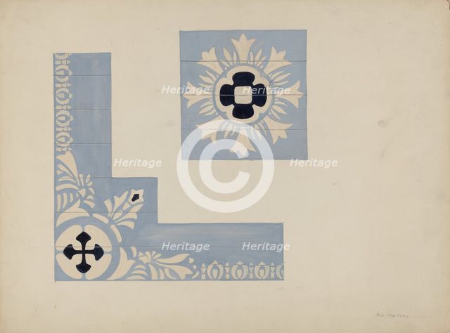 Stencil of Ceiling (Mariner's Church), c. 1937. Creator: James McLellan.