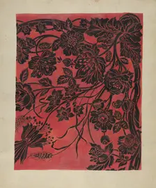 Stenciled Table Cover, c. 1942. Creator: Marie Alain