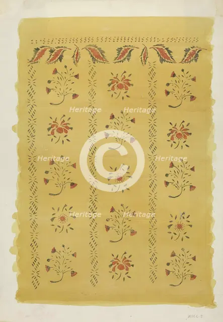 Stencilled Wall, 1935/1942. Creator: Mildred E Bent.