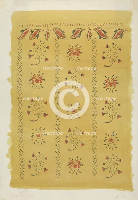 Stencilled Wall, 1935/1942. Creator: Mildred E Bent.