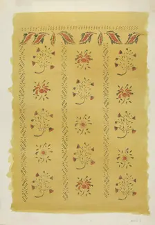Stencilled Wall, 1935/1942. Creator: Mildred E Bent