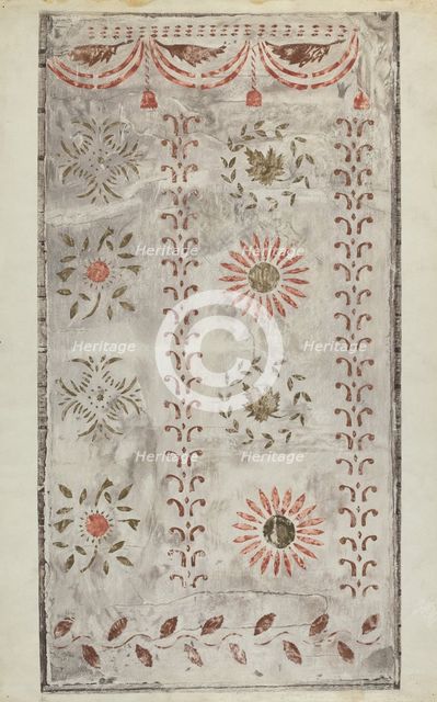 Stencilled Wall, 1935/1942. Creator: Mildred E Bent.