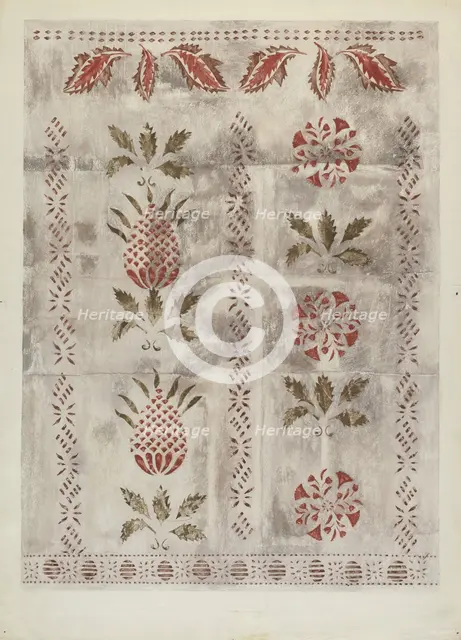 Stencilled Wall, 1935/1942. Creator: Mildred E Bent.