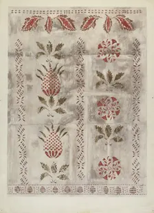 Stencilled Wall, 1935/1942. Creator: Mildred E Bent