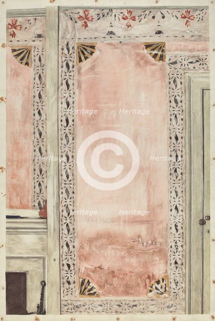 Stencilled Wall, 1935/1942. Creator: Mildred E Bent.