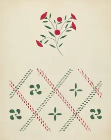 Stencilled Wall, c. 1936/1942. Creator: Ray Holden