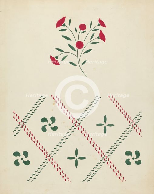 Stencilled Wall, c. 1936/1942. Creator: Ray Holden.