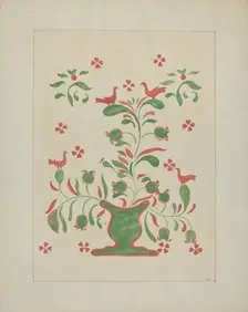 Stencilled Wall, c. 1936. Creator: Ray Holden