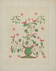 Stencilled Wall, c. 1936. Creator: Ray Holden