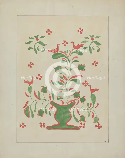 Stencilled Wall, c. 1936. Creator: Ray Holden.