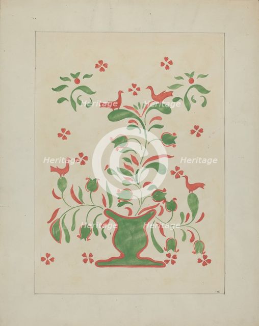 Stencilled Wall, c. 1936. Creator: Ray Holden.