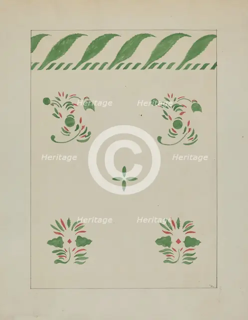Stencilled Wall, c. 1936. Creator: Ray Holden.