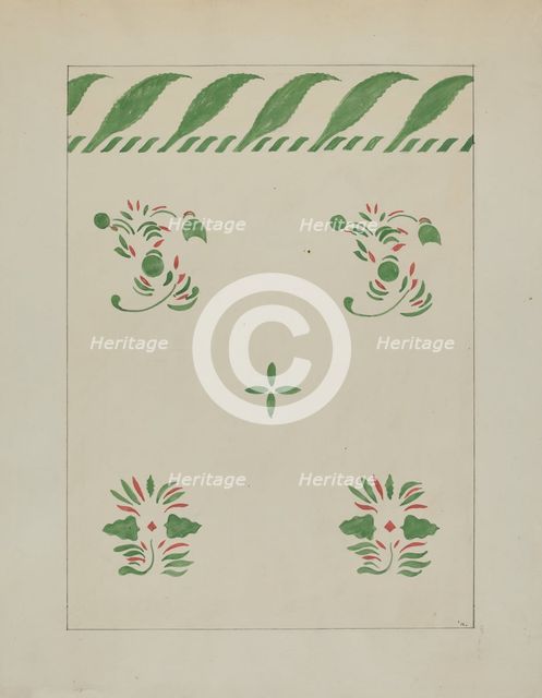 Stencilled Wall, c. 1936. Creator: Ray Holden.