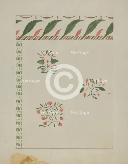 Stencilled Wall, c. 1936. Creator: Ray Holden.
