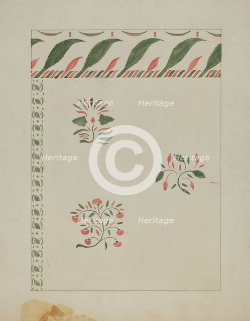 Stencilled Wall, c. 1936. Creator: Ray Holden.