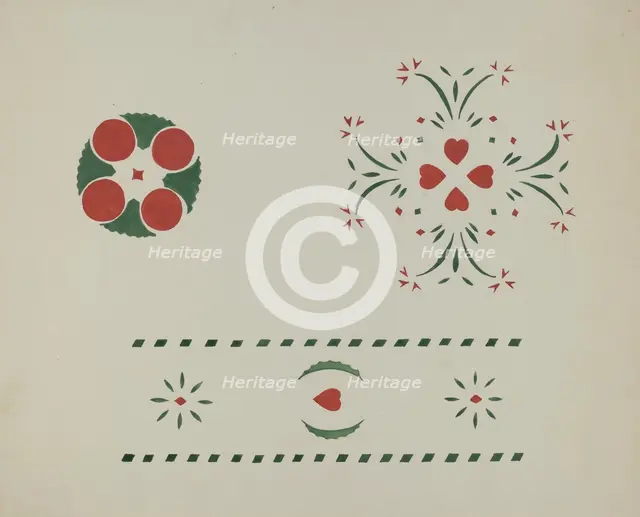 Stencilled Wall, c. 1936. Creator: Ray Holden.