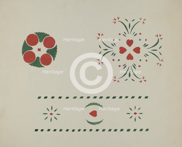 Stencilled Wall, c. 1936. Creator: Ray Holden.