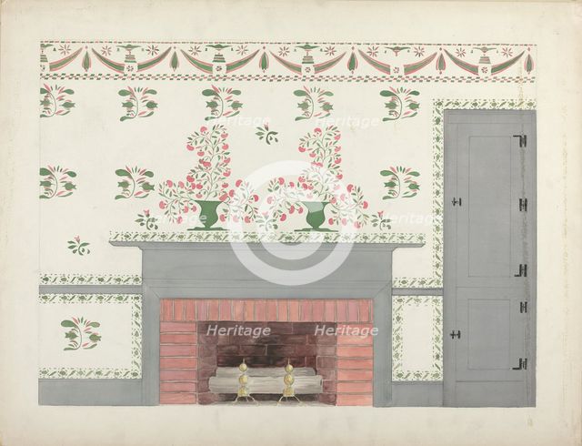 Stencilled Wall, c. 1936. Creator: Ray Holden.