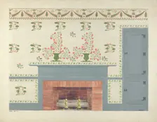 Stencilled Wall, c. 1936. Creator: Ray Holden