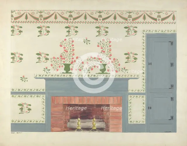 Stencilled Wall, c. 1936. Creator: Ray Holden.