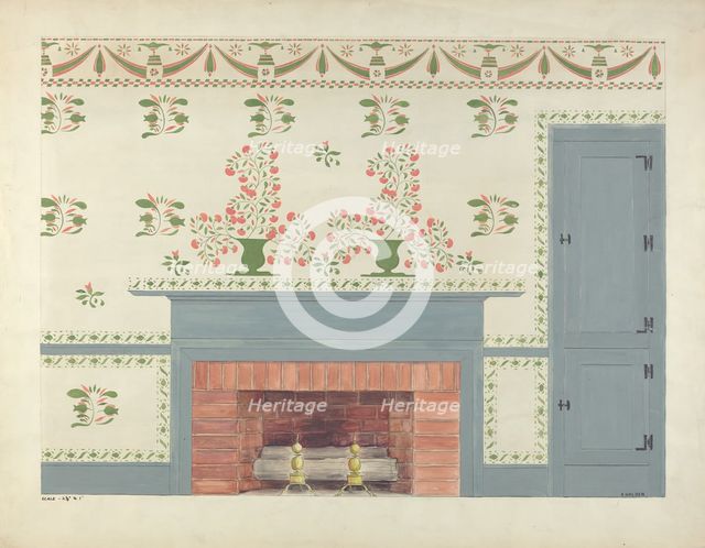 Stencilled Wall, c. 1936. Creator: Ray Holden.