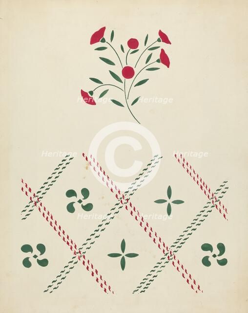 Stencilled Wall, c. 1936/1942. Creator: Ray Holden.