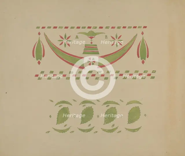 Stencilled Wall Decoration, c. 1936. Creator: Ray Holden.