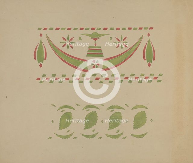 Stencilled Wall Decoration, c. 1936. Creator: Ray Holden.