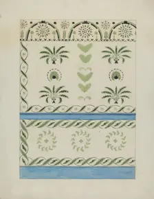 Stencilled Wall Decoration, c. 1936. Creator: Ray Holden