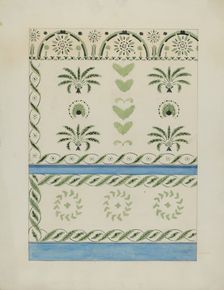 Stencilled Wall Decoration, c. 1936. Creator: Ray Holden