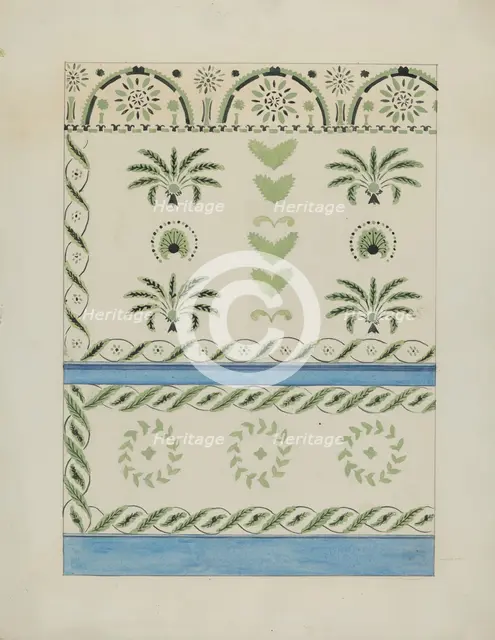 Stencilled Wall Decoration, c. 1936. Creator: Ray Holden.