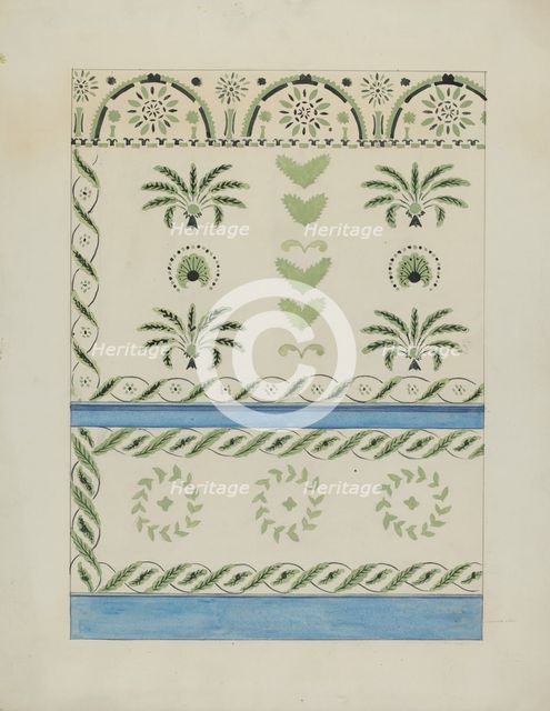 Stencilled Wall Decoration, c. 1936. Creator: Ray Holden.