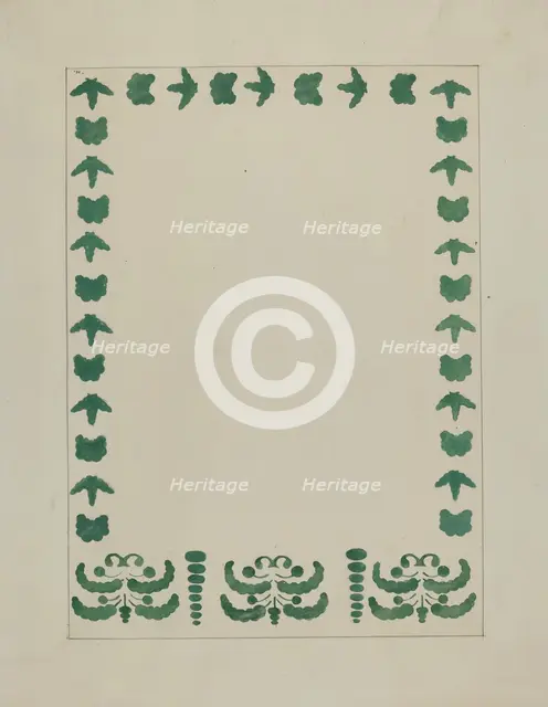 Stencilled Wall Decoration, c. 1936. Creator: Ray Holden.