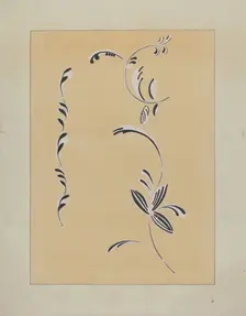 Stencilled Wall Decoration, c. 1936. Creator: Ray Holden