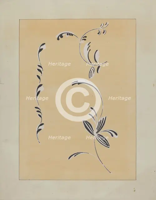 Stencilled Wall Decoration, c. 1936. Creator: Ray Holden.