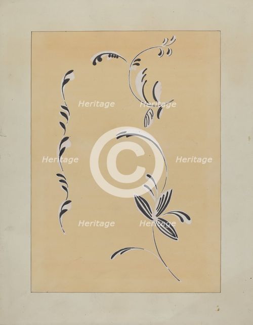 Stencilled Wall Decoration, c. 1936. Creator: Ray Holden.
