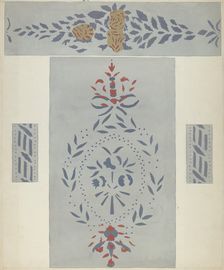 Stencilled Wall (Detail), c. 1940. Creator: Alvin M Gully